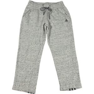Adidas White Heather Cropped Sweatpants Women's Size M Minimalist Athleisure